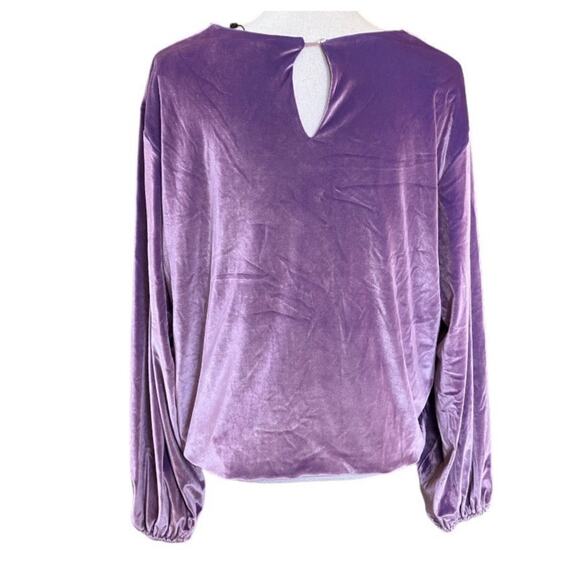 New Kendall & Kylie Velvet Purple Aqua Front Tie Top Plus Size 2X - Picture 4 of 6